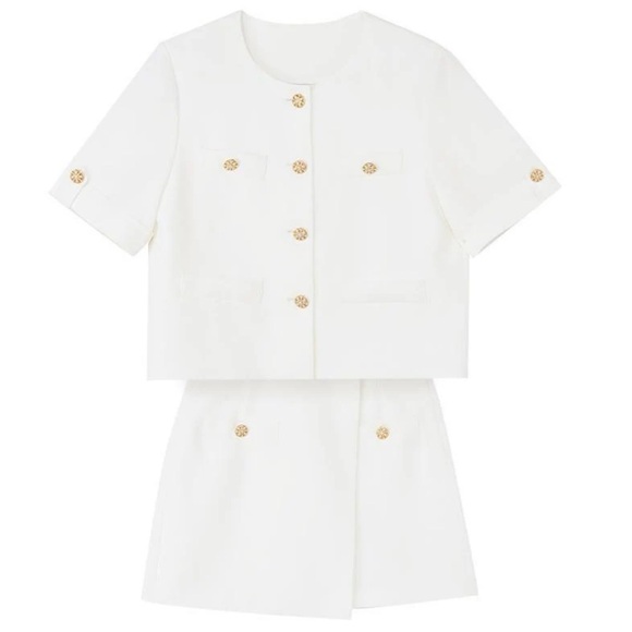 Goelia White Acetate Blazer And Shorts Two-Piece Suit XS - Picture 6 of 8